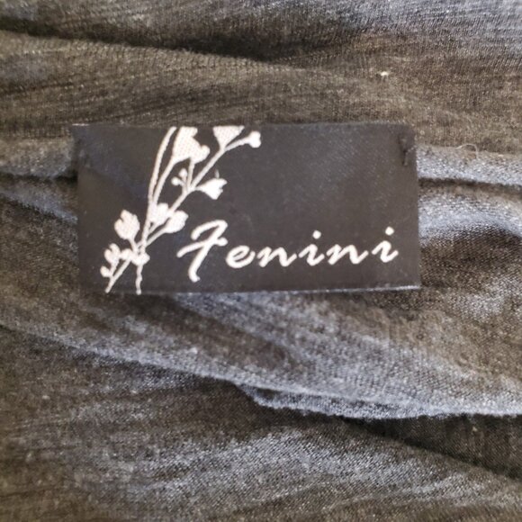 Fenini Slub Jersey Knit Poncho Asymmetric top High Low Top Gray One Size - Picture 6 of 6